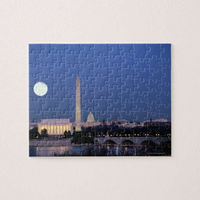 Puzzle Lincoln Memorial, Washington Monument, États-Unis (Horizontal)