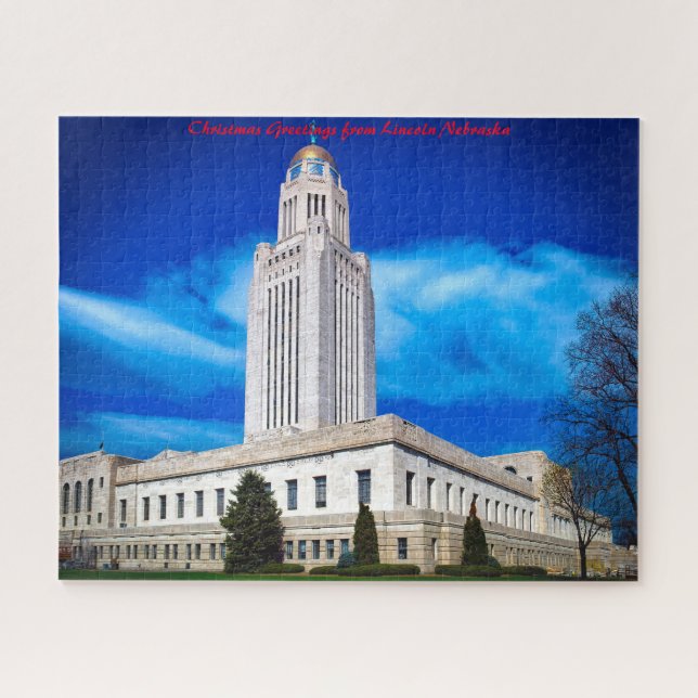 Puzzle Lincoln Nebraska.voeux de Noël (Horizontal)