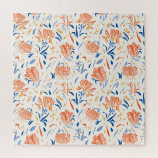 Puzzle Linocut botanique baroque : arrière - plan sans co