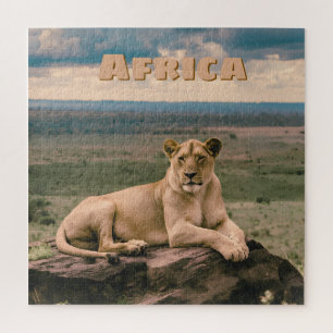 Puzzle Lion africain rétro panoramique