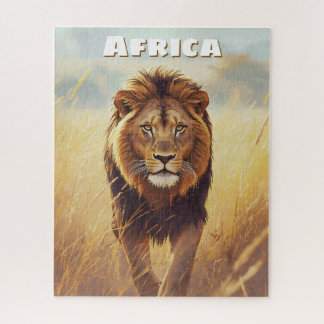 Puzzle Lion africain rétro Scénique