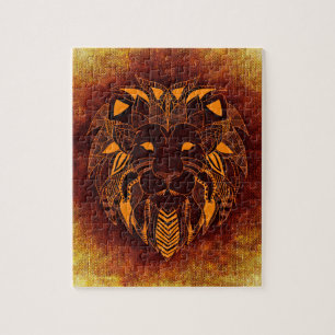 Puzzle Lion animal sauvage abstrait
