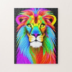 Puzzle Lion arc-en-ciel Neon