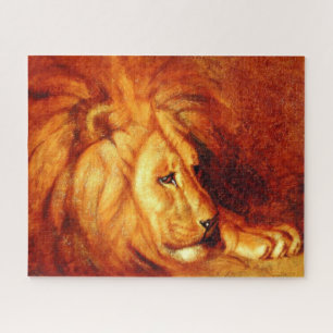 Puzzle Lion au repos (par Abbott Handerson Thayer)