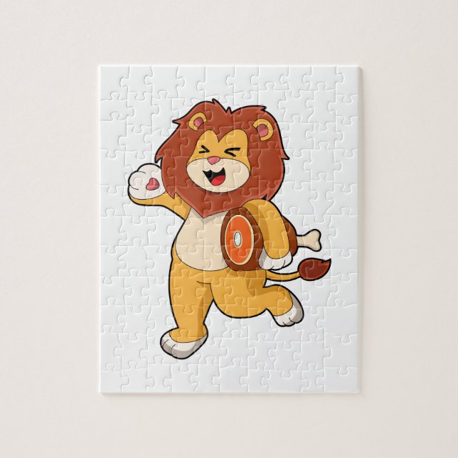 Puzzle Lion avec viande (Vertical)
