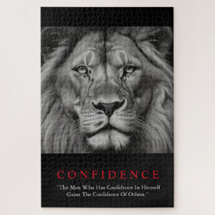 Puzzle Lion de confiance noir blanc inspiré