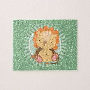 Puzzle Lion de la Jungle mignonne - Animaux de zoo amusan
