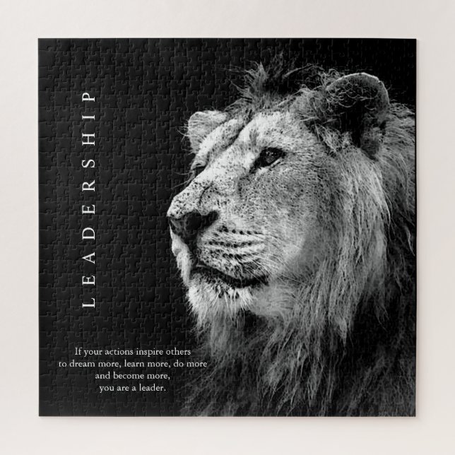 Puzzle Lion de leadership motivationnel tendance (Vertical)