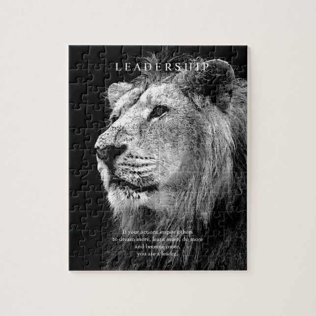 Puzzle Lion de leadership motivationnel tendance (Vertical)
