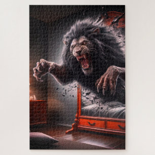 Puzzle Lion effrayant