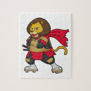 Puzzle Lion en guerrier avec Cap