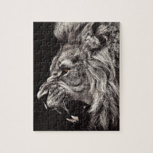 Puzzle Lion homme en colère
