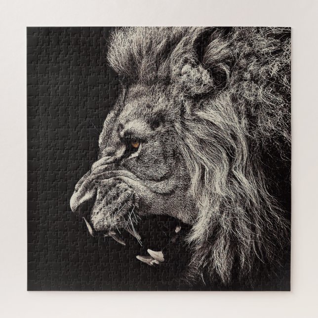 Puzzle Lion homme en colère (Vertical)