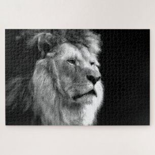 Puzzle Lion noir blanc