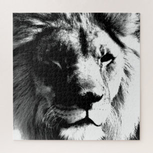 Puzzle Lion noir et blanc