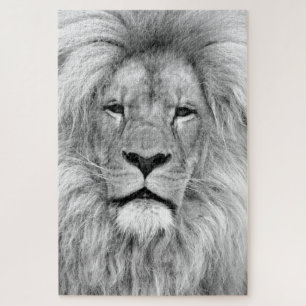 Puzzle Lion noir et blanc - Art animal