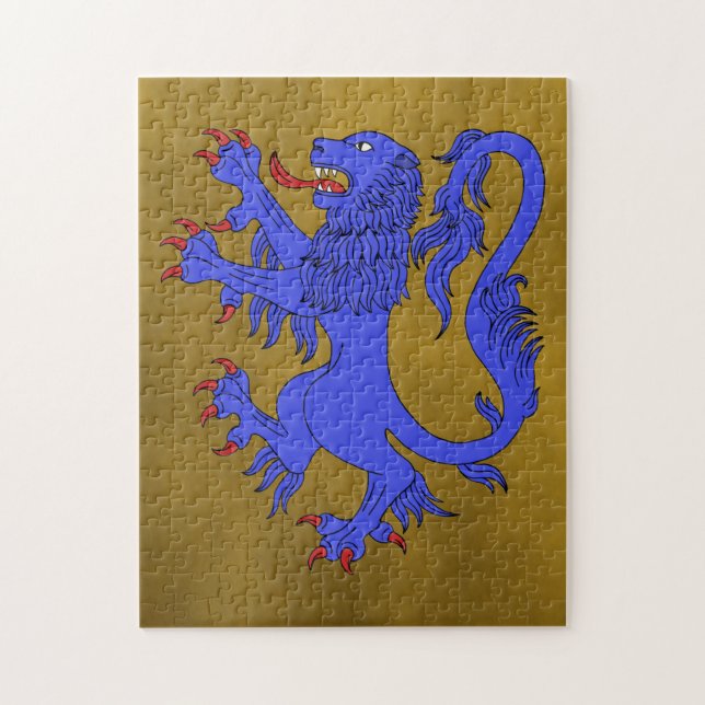 Puzzle Lion Rampant Azure (Vertical)