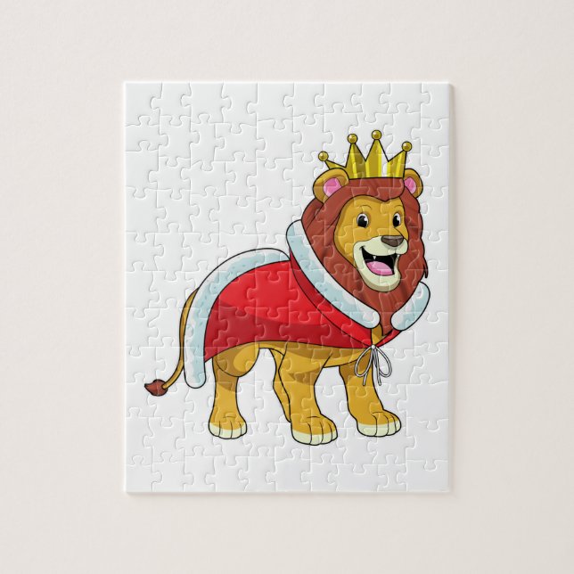 Puzzle Lion roi avec Couronne & Cap (Vertical)