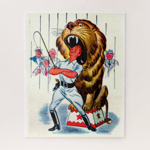Puzzle Lion tamer et lion des années 1940
