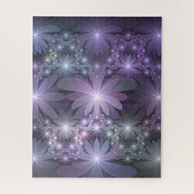 Puzzle Lit de fleurs Art Fractal Abstrait tendance brilla (Vertical)