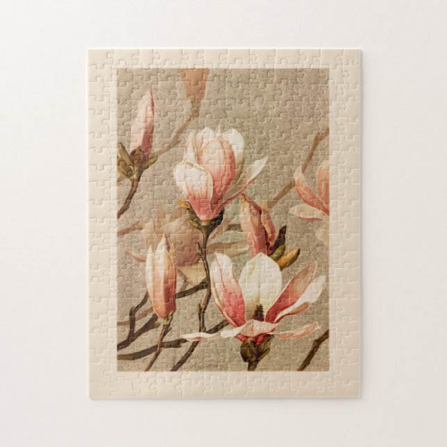 Puzzle Lithographie vintage de Magnolias (Vertical)