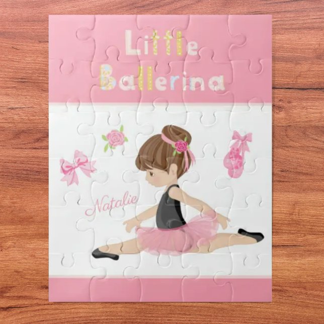 Puzzle Little Ballerina Pink Ballet Girls Nom (Créateur téléchargé)