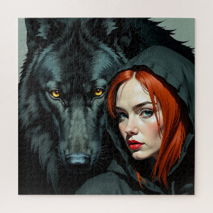 Puzzle Little Red Riding Hood Redhead and the Black Wolf