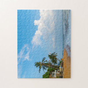 Puzzle Littoral de plage tropicale et vue océanique sur l