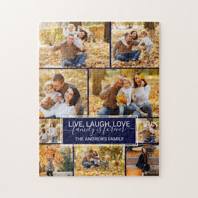 Puzzle Live Laugh Love Family is Forever Photo Collage (Vertical)