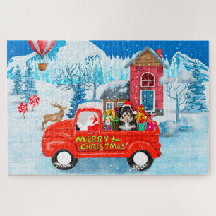 Puzzle Livraison de Noël de chien Havanais Camion neige