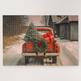 Puzzle Livraison de Yuletide : Père Noël Red Truck apport