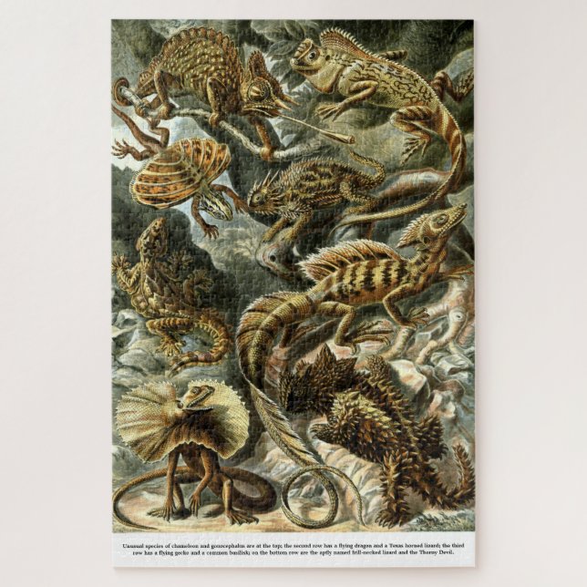 Puzzle Lizards reptiles par Ernst Haeckel (Vertical)