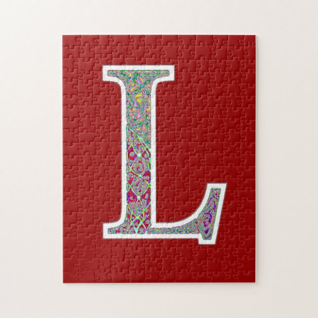 Puzzle Ll a illuminé la casse-tête de monogramme (Vertical)