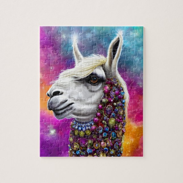Puzzle Llama à bijoux colorés (Vertical)