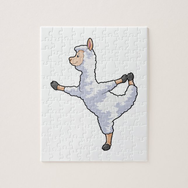 Puzzle Llama at yoga (Vertical)