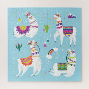 Puzzle Llama & Cactus : Joli ensemble Vintage