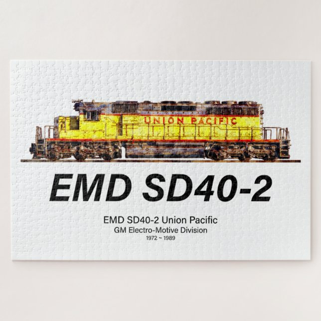 Puzzle Locomotive diesel EMD SD40-2. Union Pacifique (Horizontal)