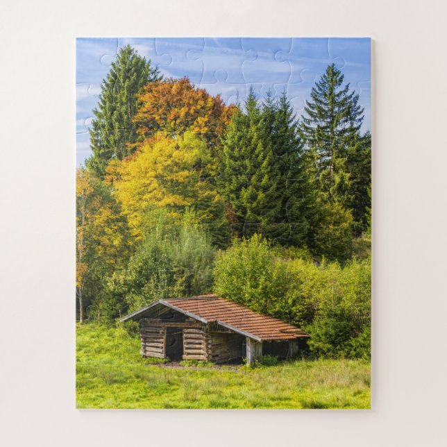 Puzzle Logement Cabine dans les montagnes (Vertical)