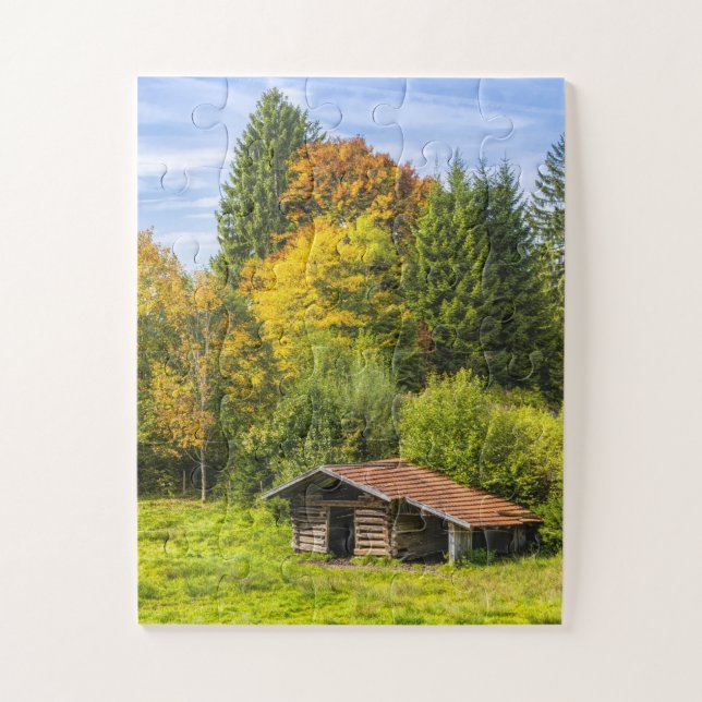 Puzzle Logement Cabine dans les montagnes (Vertical)