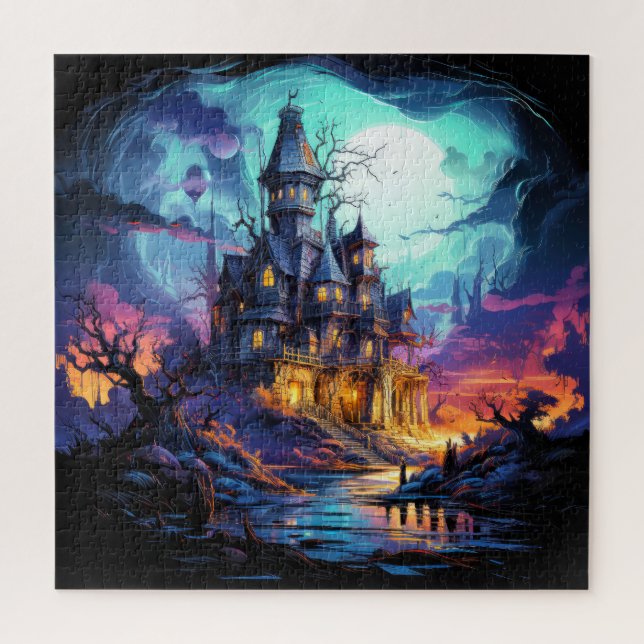 Puzzle Logement Hanté éffrayant Sous Une Totale (Vertical)