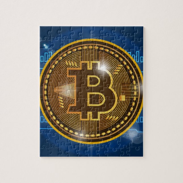 Puzzle Logo de Bitcoin et conception frais de graphique (Vertical)
