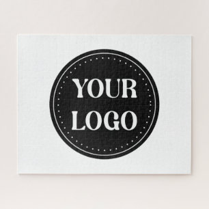 Puzzle Logo de code QR noir élégant, minimaliste et éléga