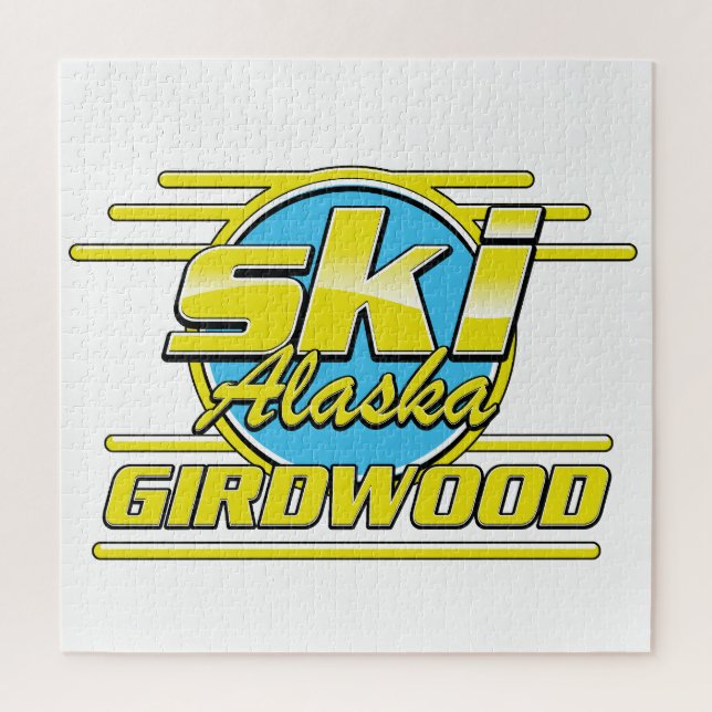 Puzzle Logo de ski Girdwood Alaska 80s (Vertical)