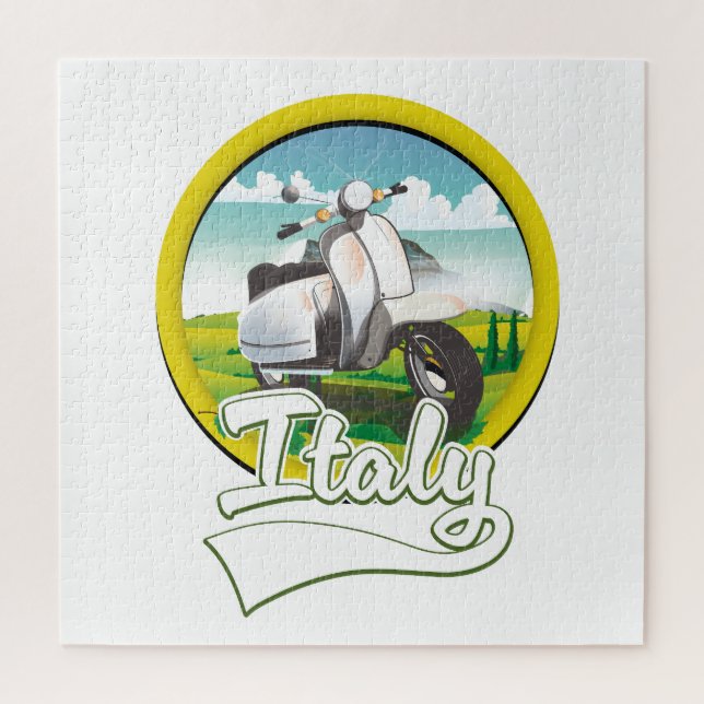 Puzzle Logo Italie Scooter Travel (Vertical)