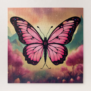 Puzzle Logo Papillon Beau Papillon Coloré