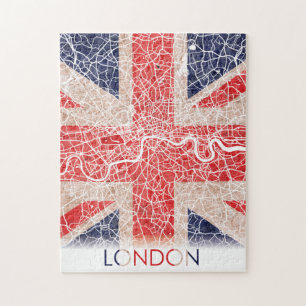 Puzzle London England United Kingdom UK Flag City Map