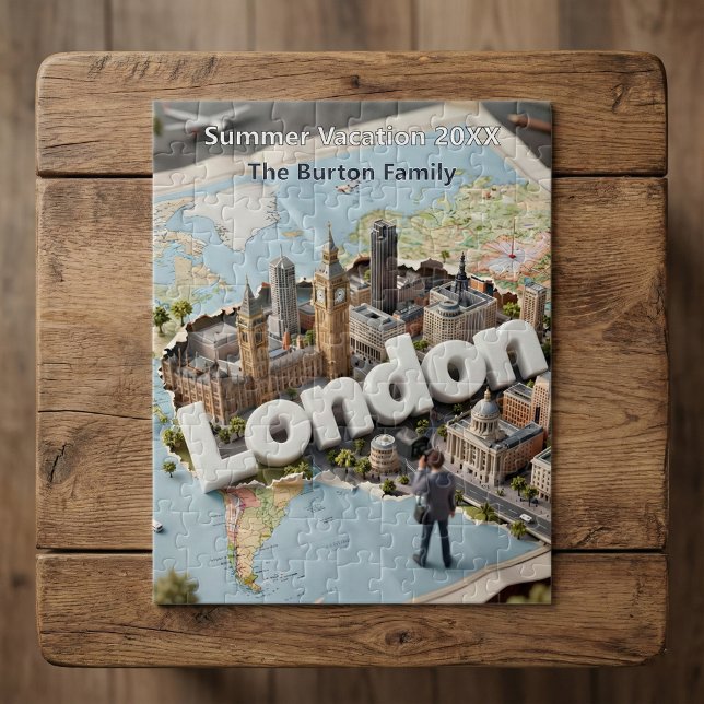 Puzzle London Family Vacation 3D Travel Trip Souvenir  (Créateur téléchargé)