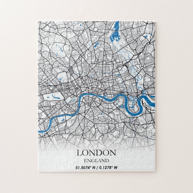 Puzzle Londres Angleterre Royaume-Uni City Plan Voyage (Vertical)