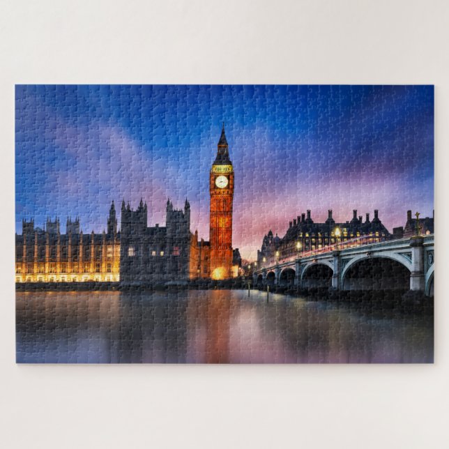Puzzle Londres Big Ben Chambres du Parlement coucher du s (Horizontal)