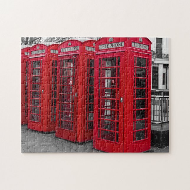 Puzzle Londres, emblématiques boîtes de téléphone rouge (Horizontal)